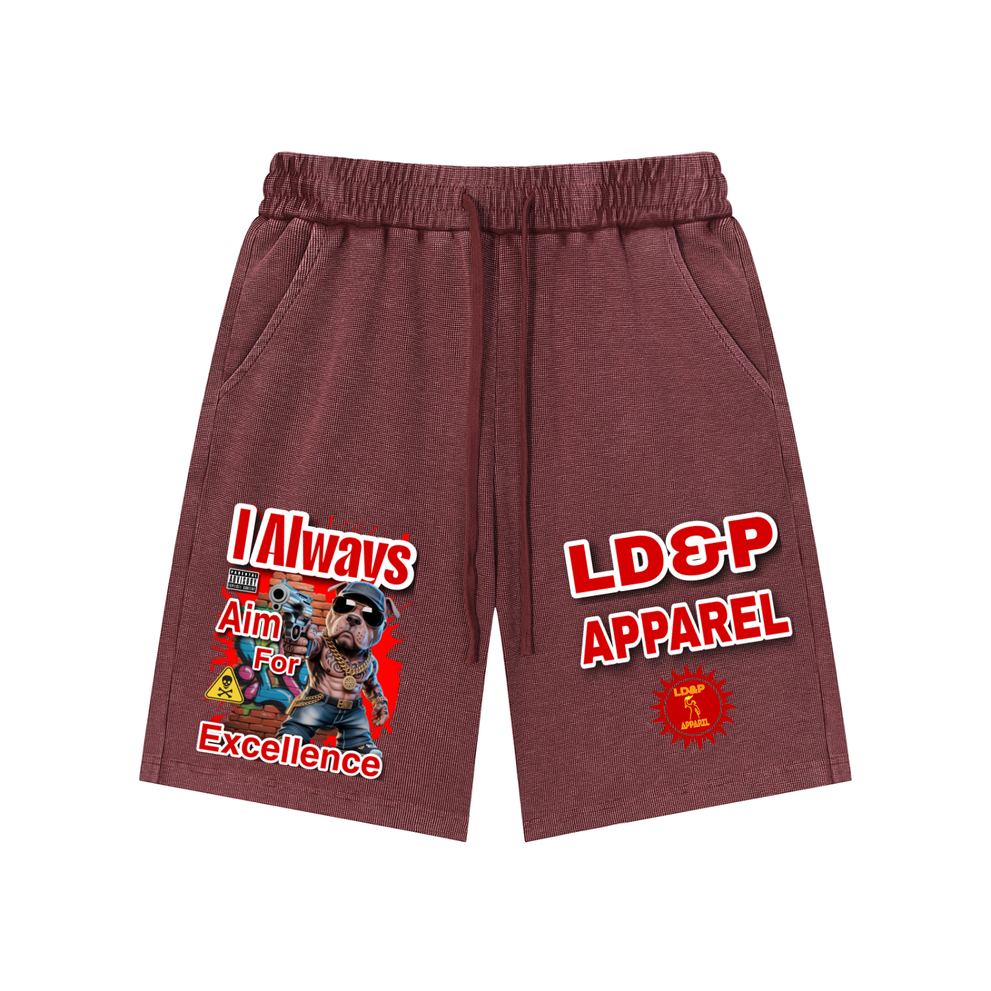Mineral Wash Waffle Knit Shorts I ALWAYS AIM FOR... LD&P APPAREL