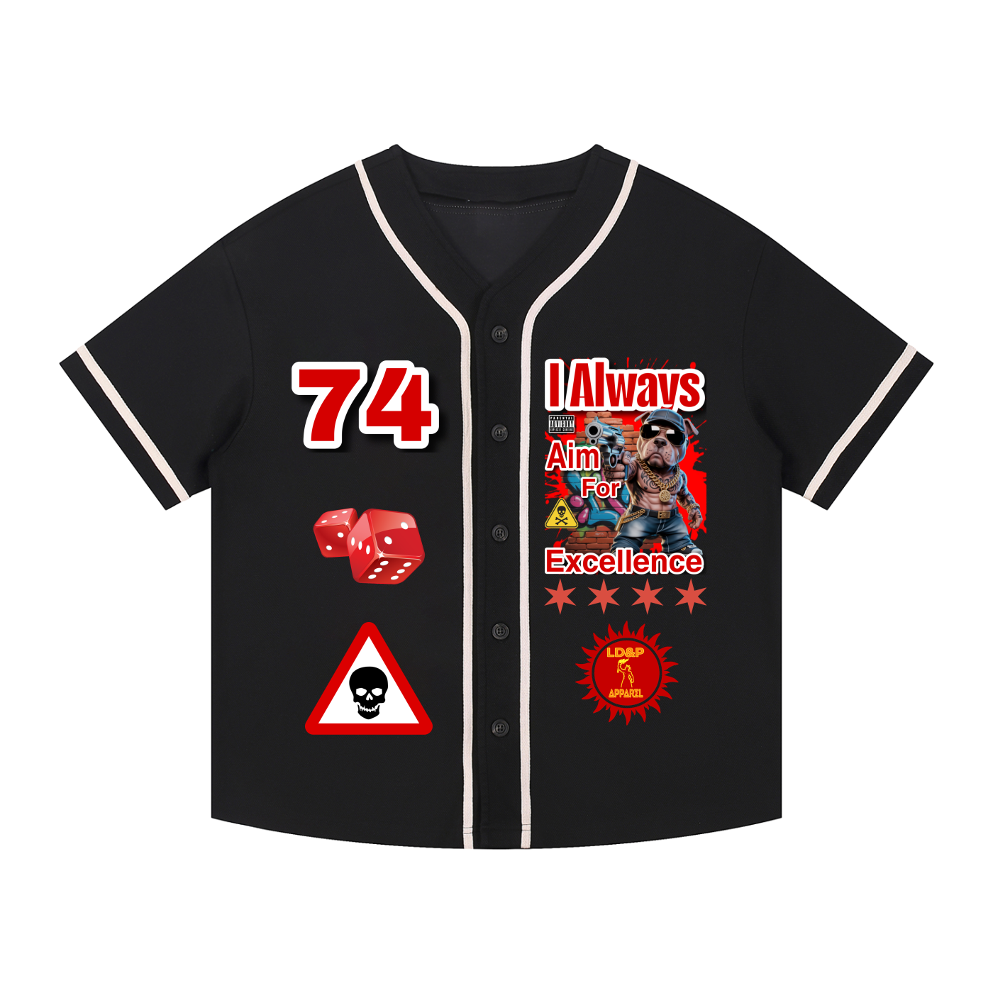 I ALWAYS AIM FOR... LD&P APPAREL  Piped Button-Up Jersey