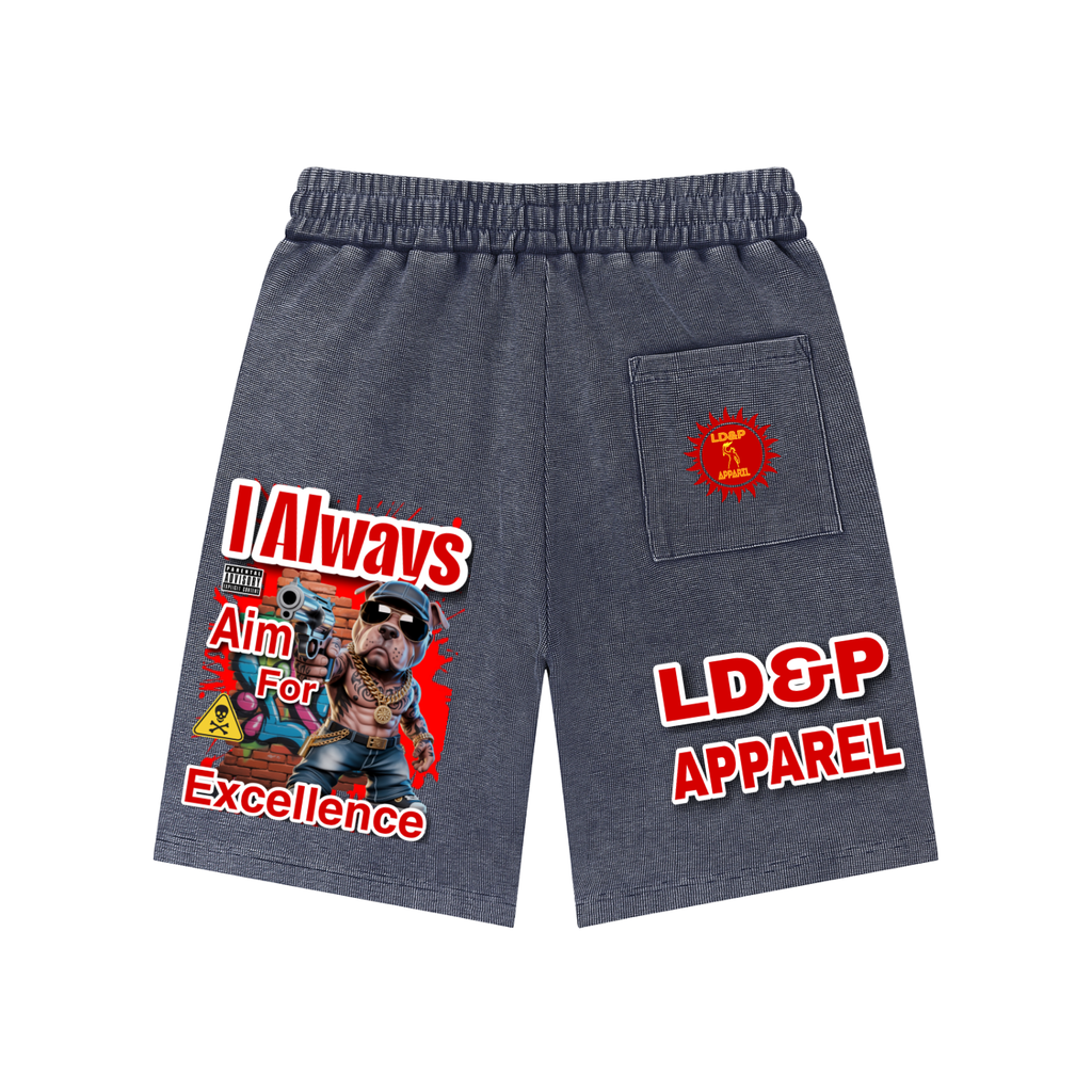 Mineral Wash Waffle Knit Shorts I ALWAYS AIM FOR... LD&P APPAREL