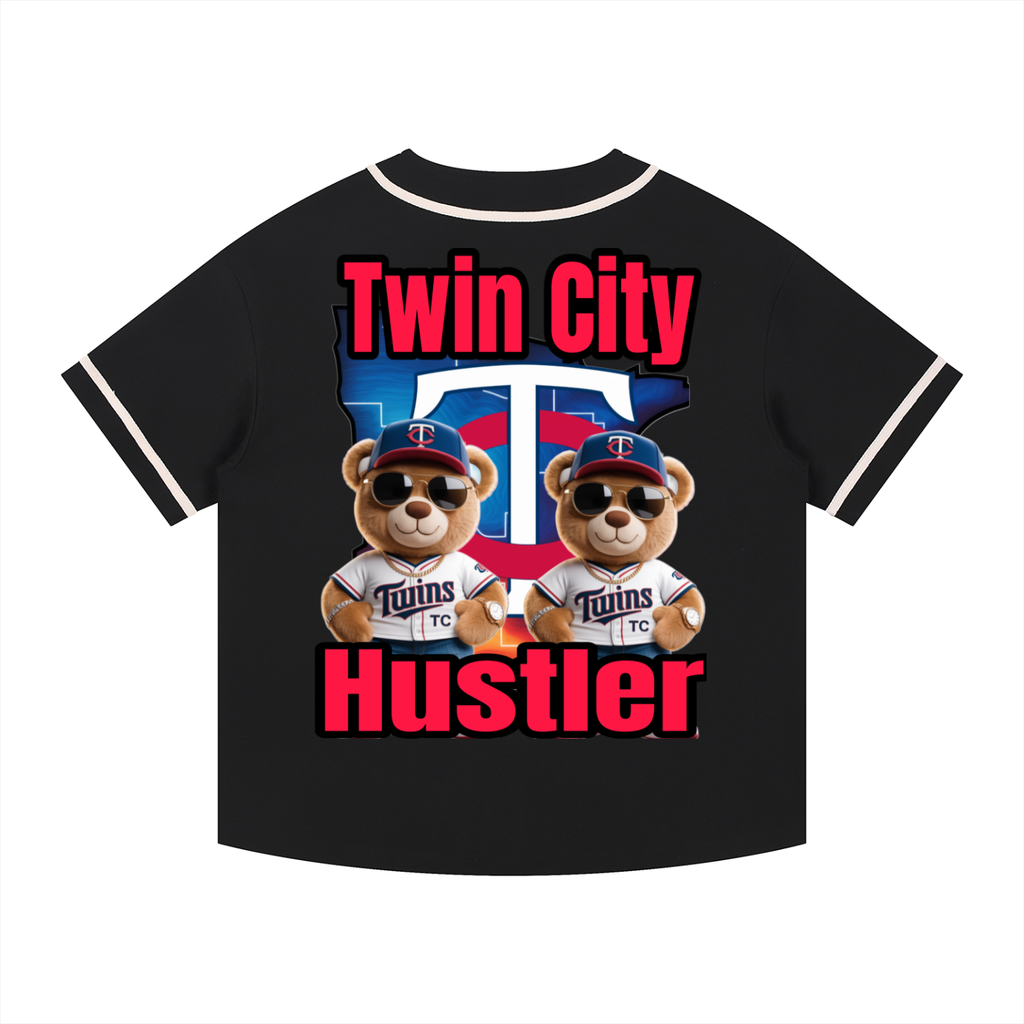 TWIN CITY HUSTLER Contrast Piped Button-Up Jersey