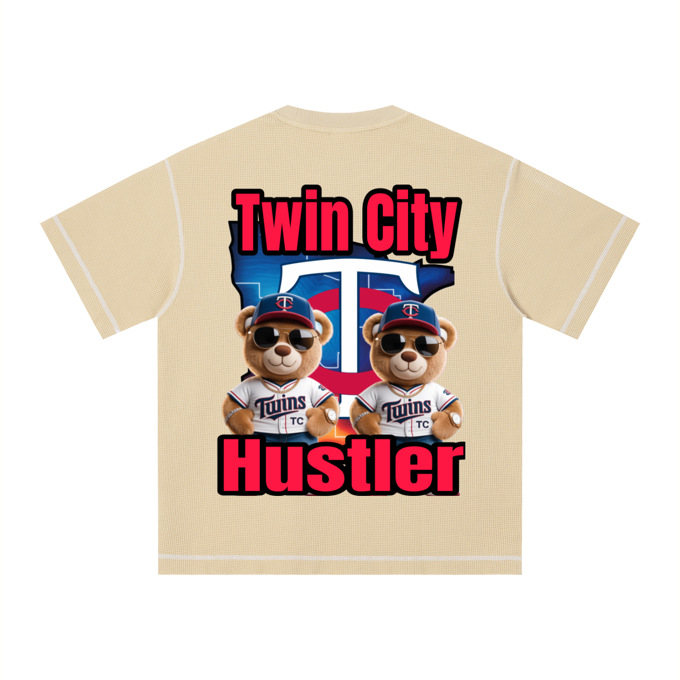 TWIN CITIES HUSTLER Unisex Sunfade Waffle Boxy T-Shirt