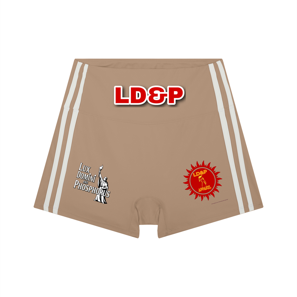 Women’s High-Waist Color Block LD&P APPAREL Yoga Shorts
