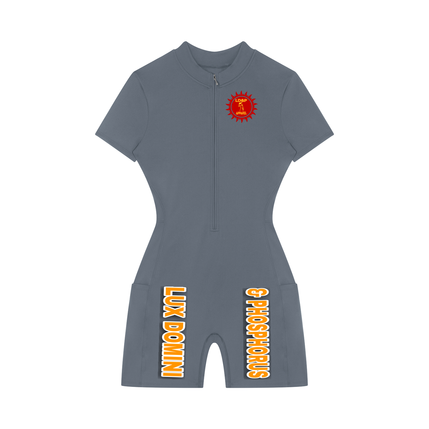 Women's Quarter-Zip Short Sleeve Romper