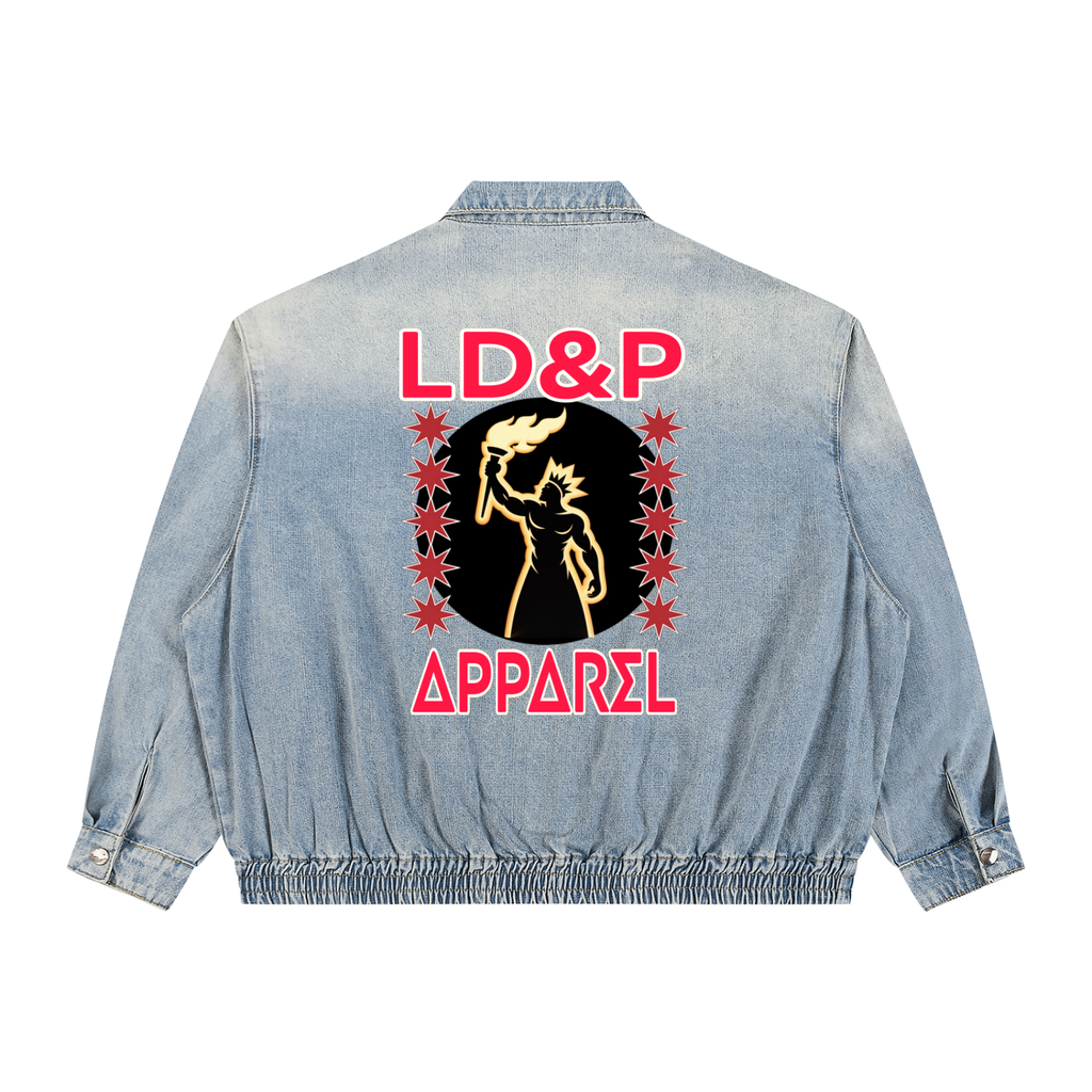 Unisex Vintage Wash Full-Zip Denim  LD&P Apparel Jacket