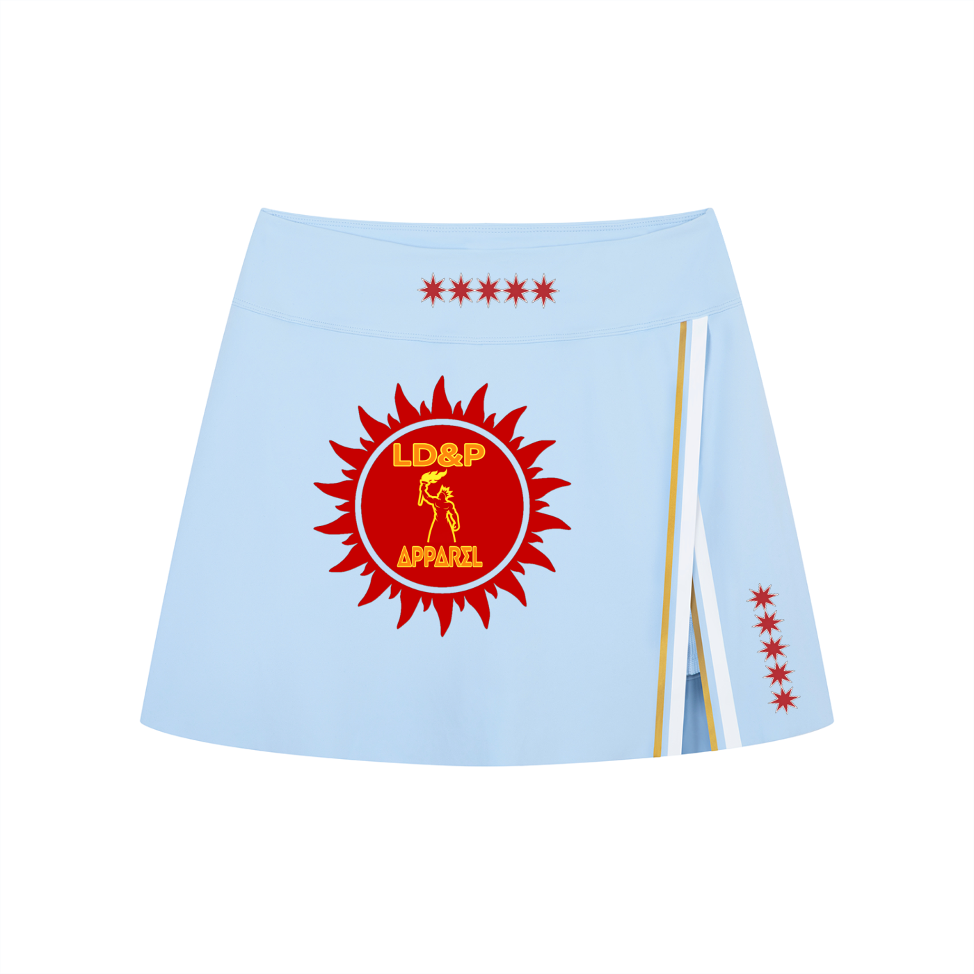 Women's A-Line Contrast Panel Slit LD&P APPAREL Skirt