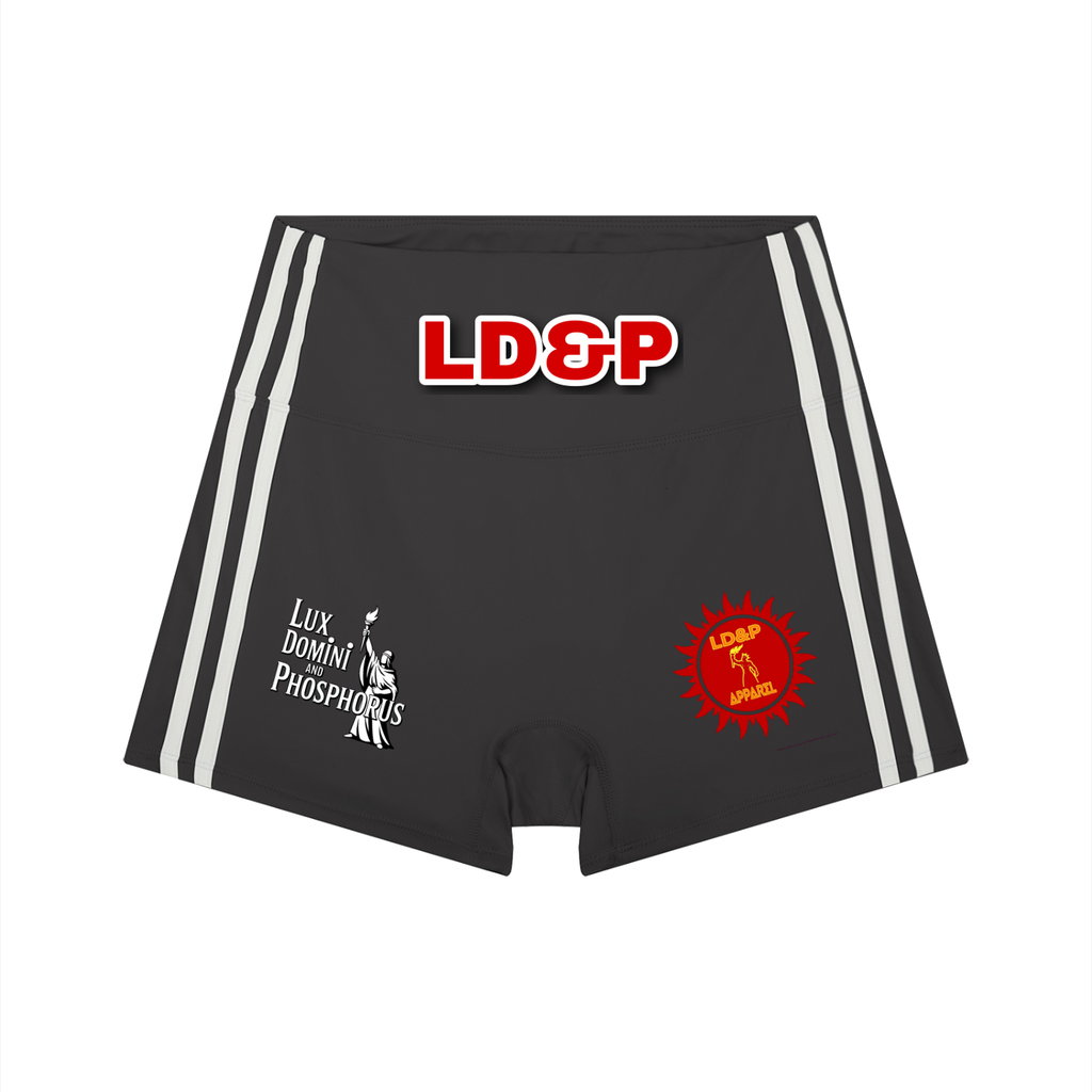 Women’s High-Waist Color Block LD&P APPAREL Yoga Shorts