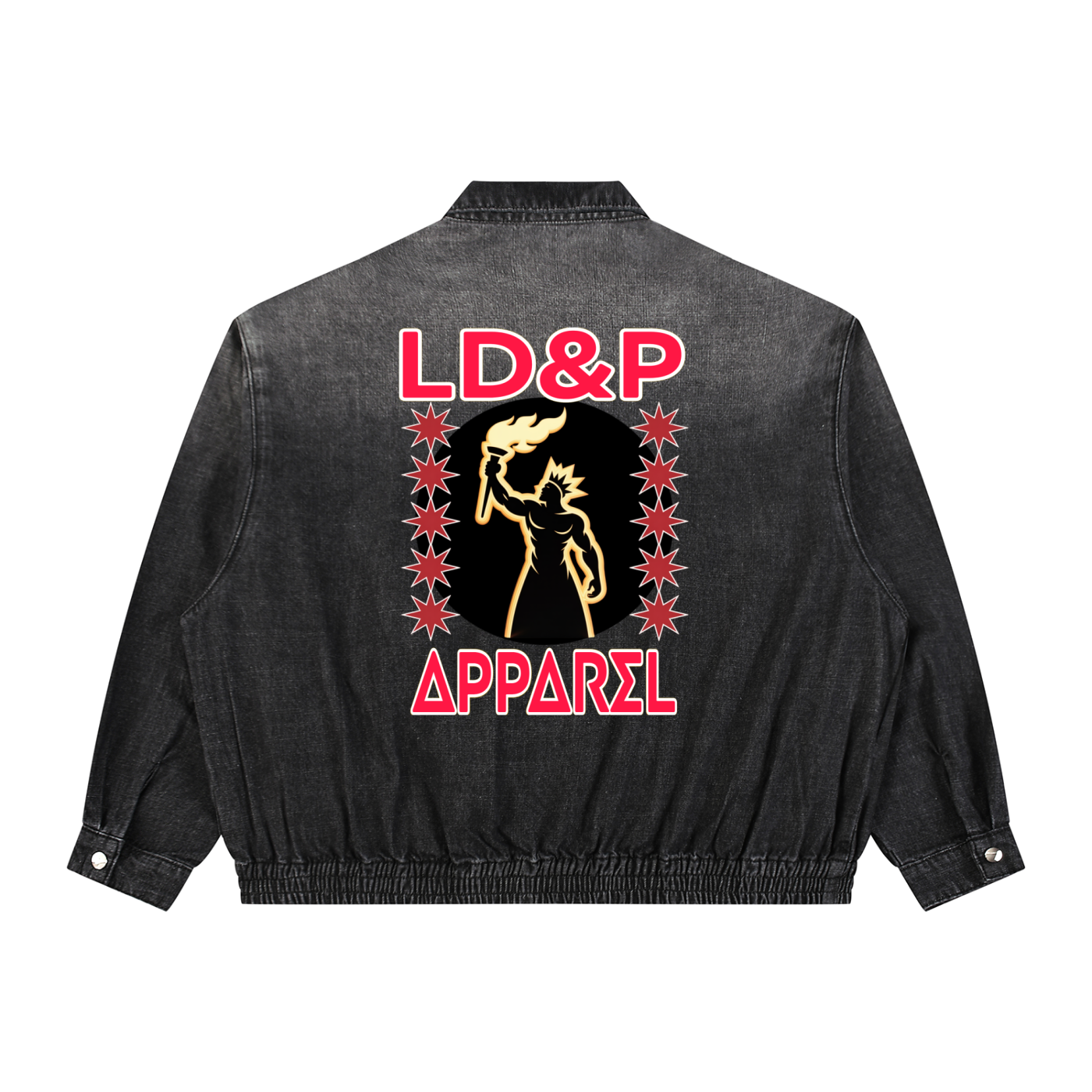 Unisex Vintage Wash Full-Zip Denim  LD&P Apparel Jacket