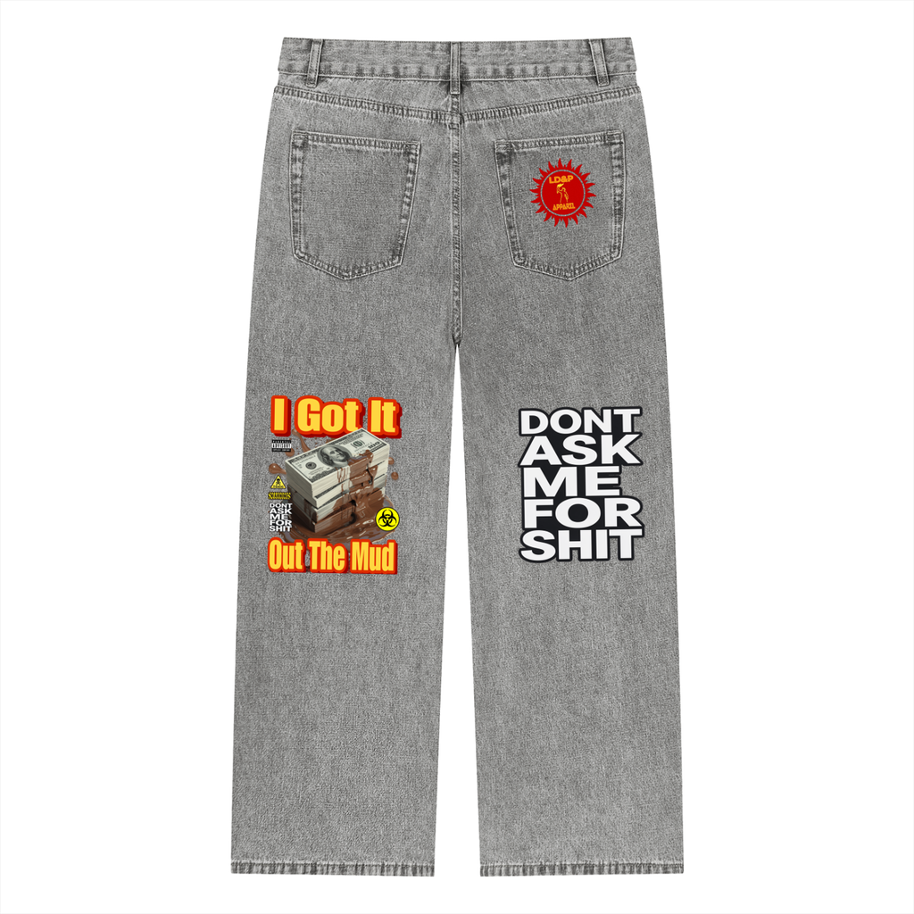 Unisex Vintage Wash Straight Leg Jeans Don't Ask Me For Shit