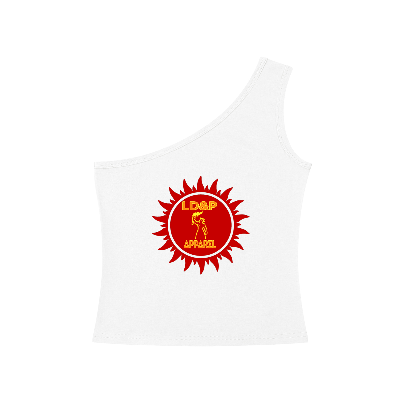 Women's One-Shoulder Crop T-Shirt LD&P APPAREL