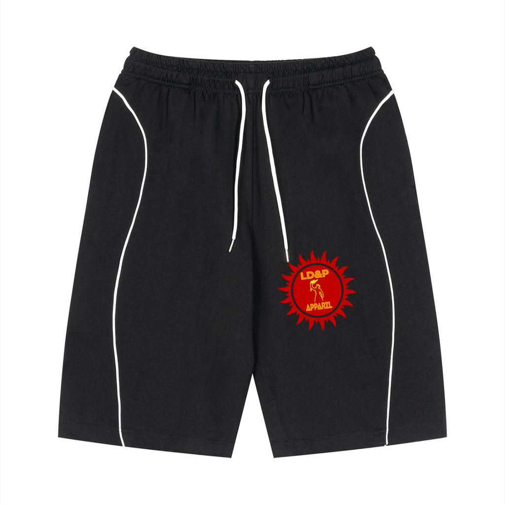 Unisex Piping Drawstring Shorts
