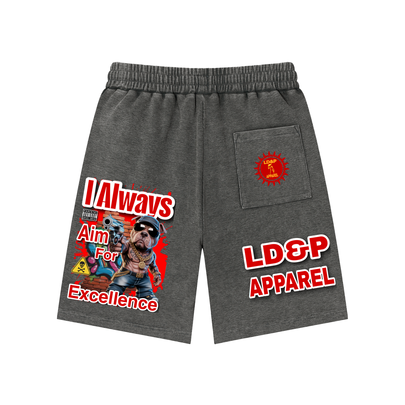 Mineral Wash Waffle Knit Shorts I ALWAYS AIM FOR... LD&P APPAREL