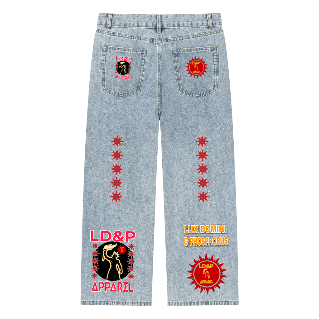 Unisex Vintage Wash Straight Leg  LD&P APPAREL Jeans