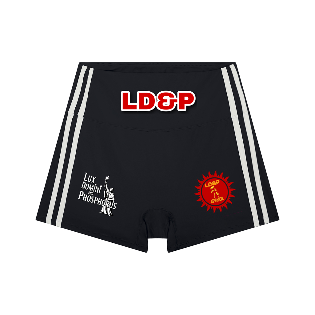 Women’s High-Waist Color Block LD&P APPAREL Yoga Shorts