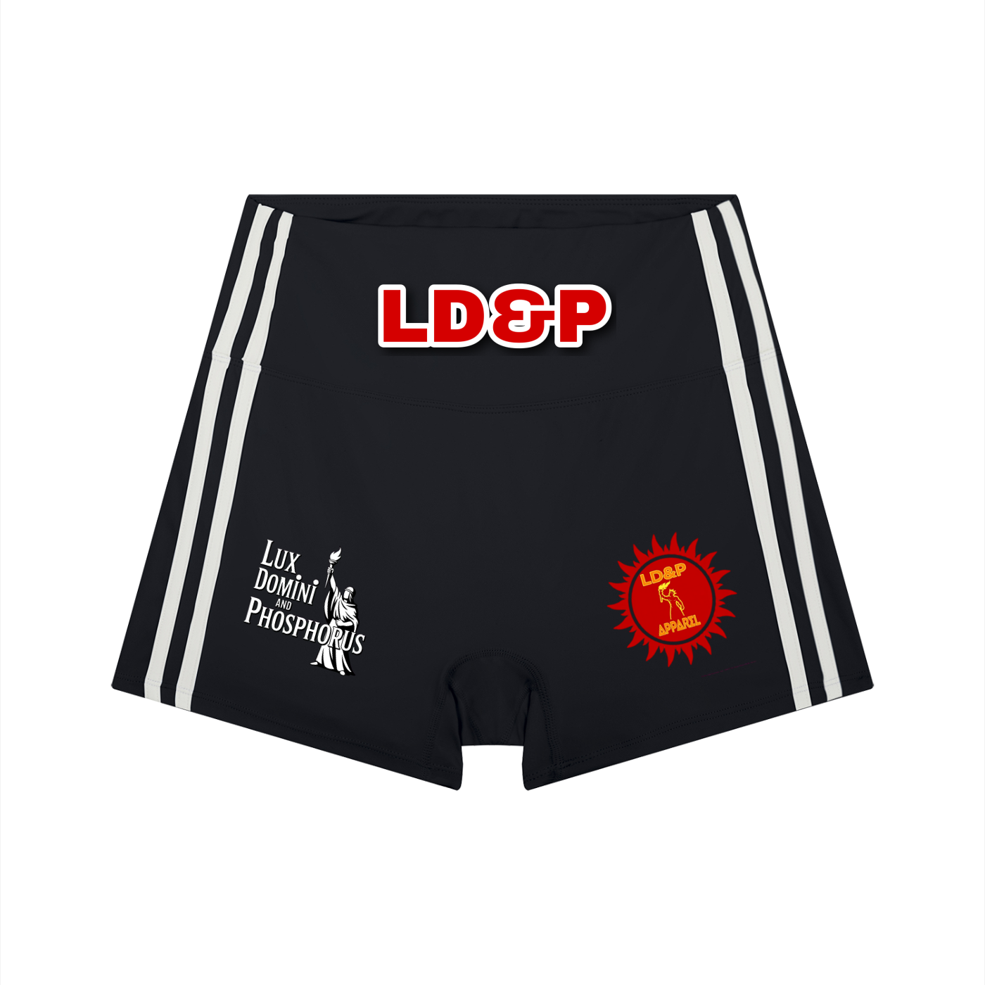Women’s High-Waist Color Block LD&P APPAREL Yoga Shorts
