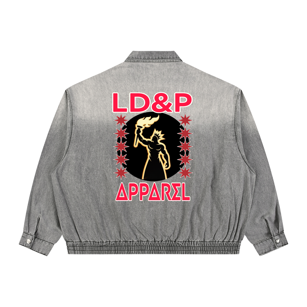 Unisex Vintage Wash Full-Zip Denim  LD&P Apparel Jacket