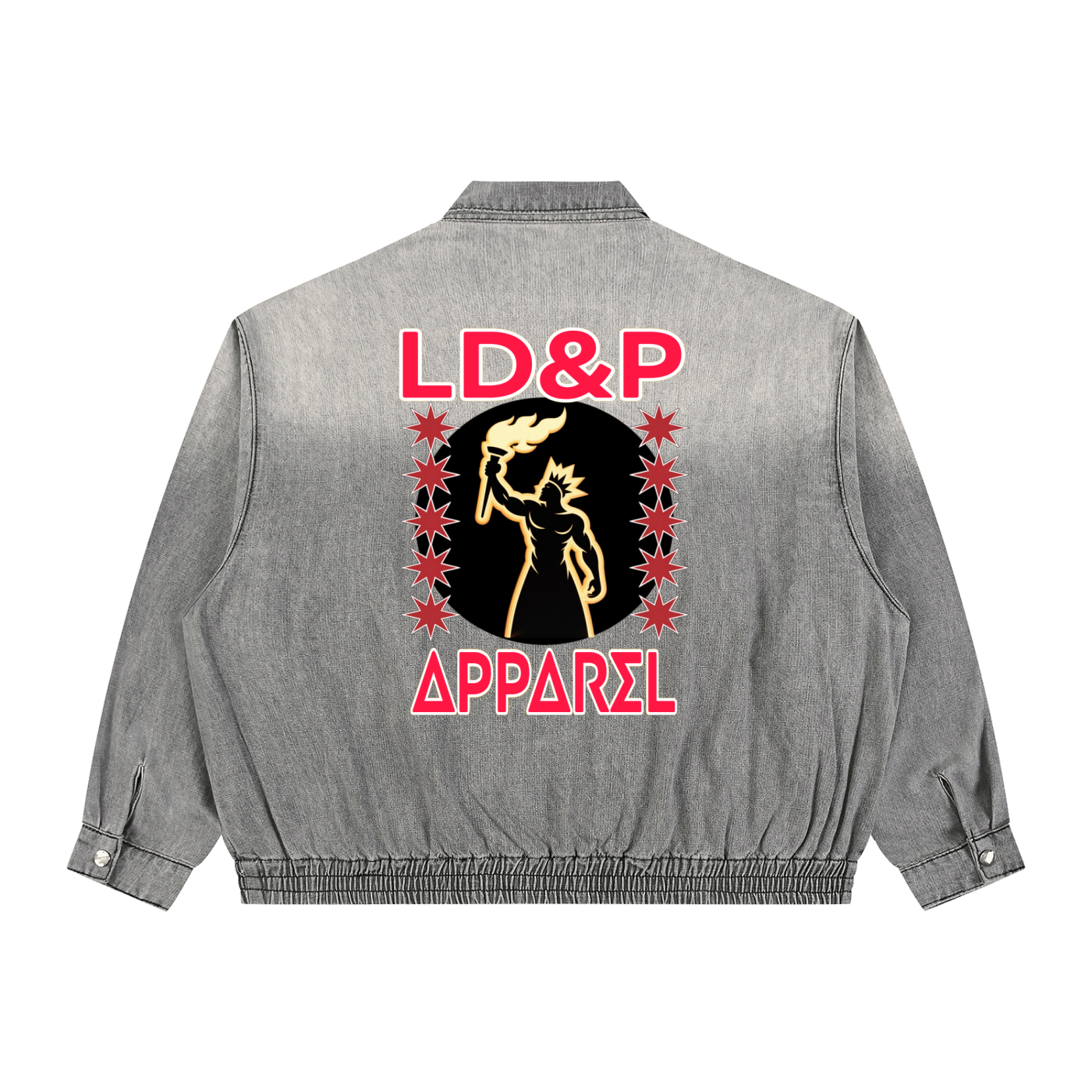 Unisex Vintage Wash Full-Zip Denim  LD&P Apparel Jacket