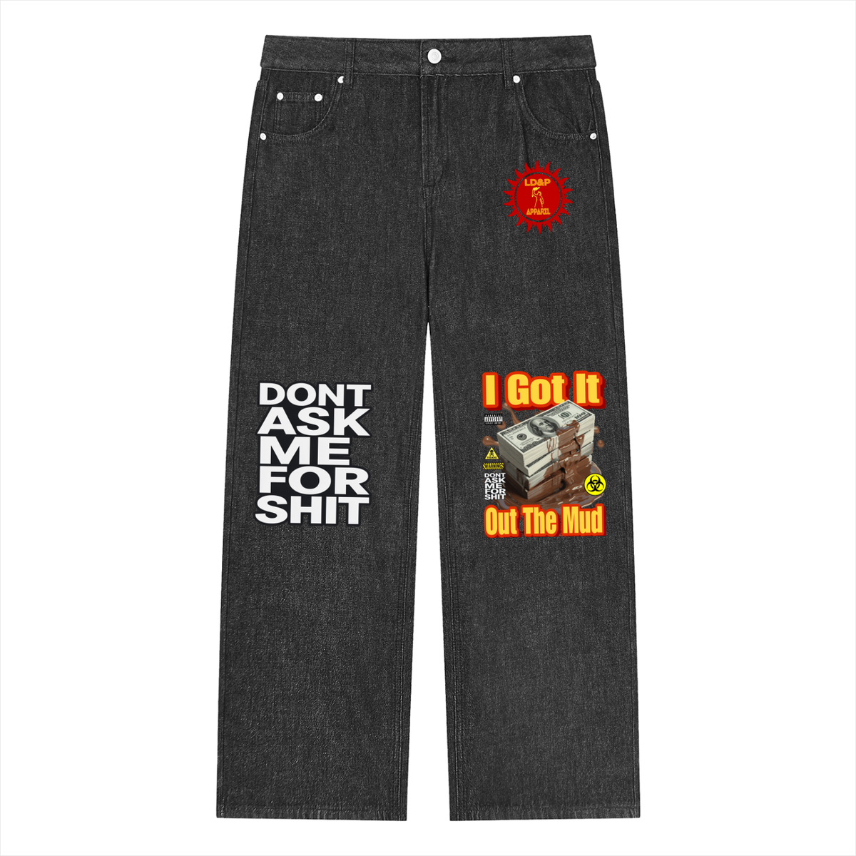 Unisex Vintage Wash Straight Leg Jeans Don't Ask Me For Shit