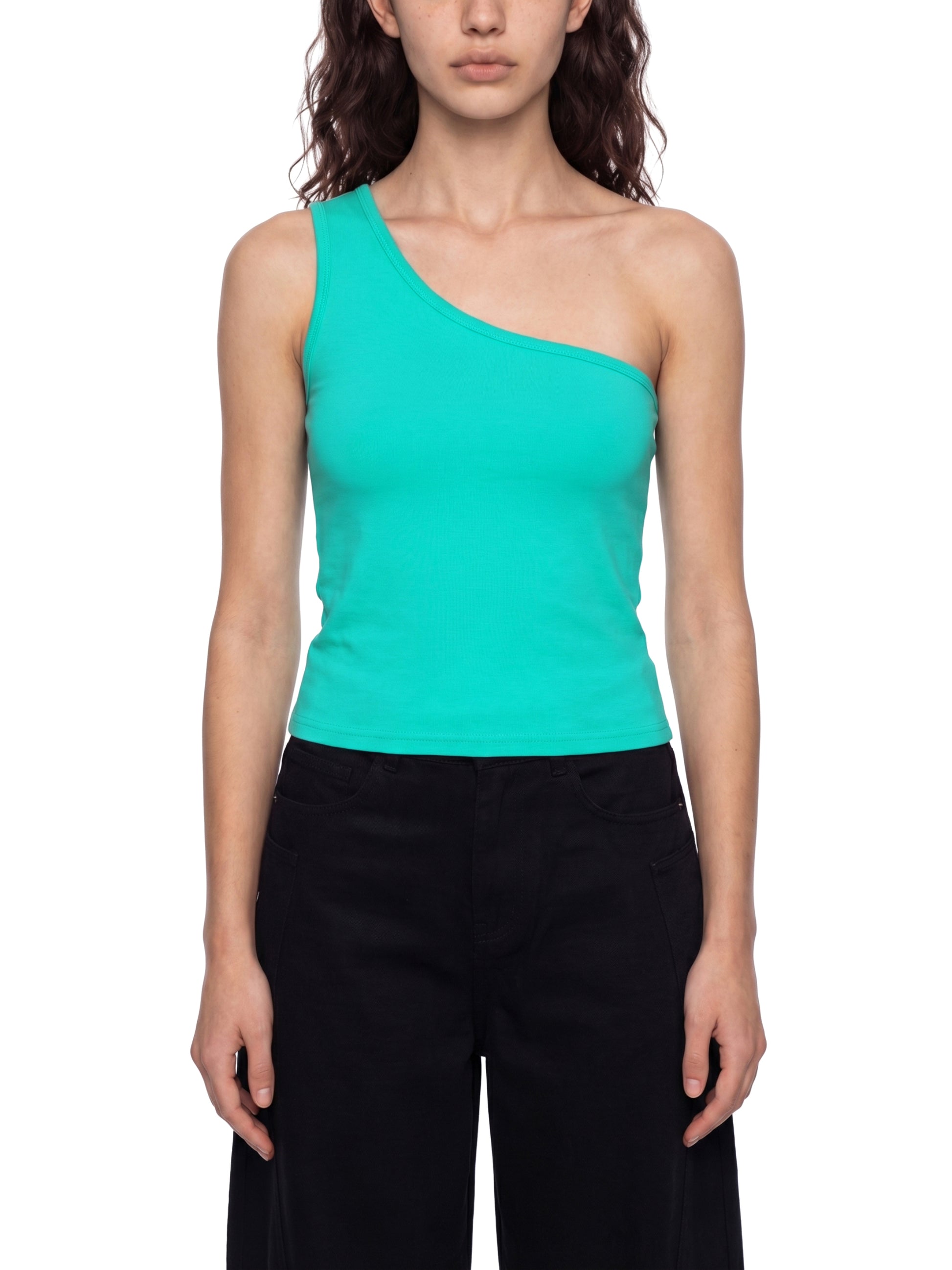 Women's One-Shoulder Crop T-Shirt LD&P APPAREL