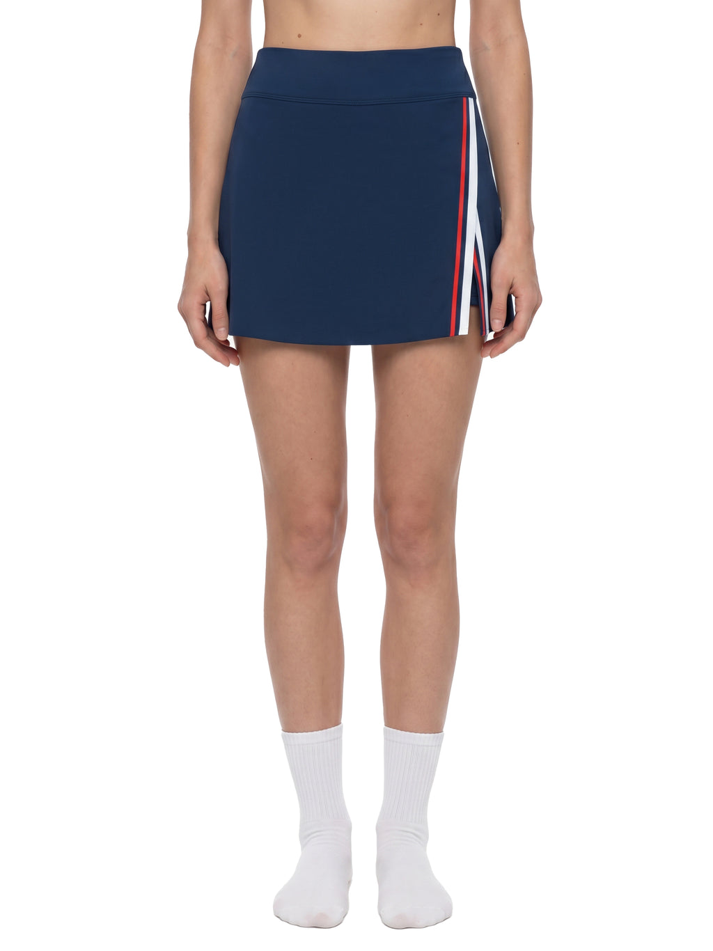 Women's A-Line Contrast Panel Slit LD&P APPAREL Skirt