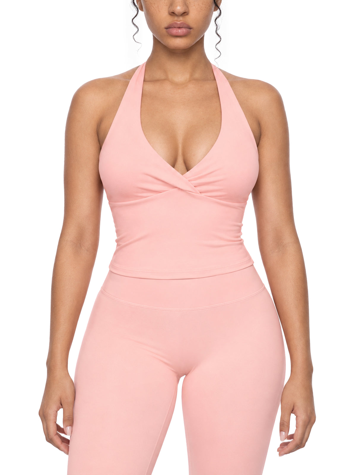 Women’s Ruched Halter Yoga Tank Top